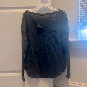 Blue long sleeve, quarter button shirt